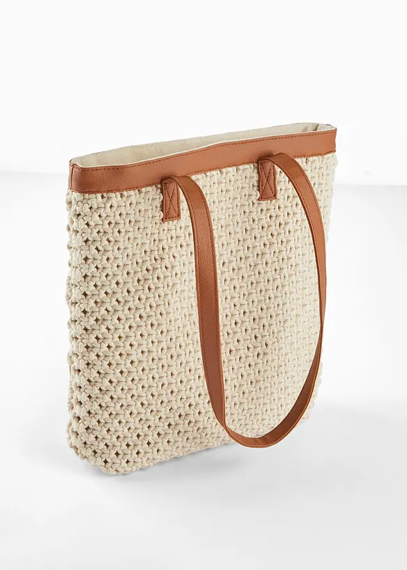 Borsa shopper in macram&egrave;, bonprix