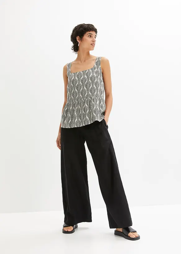 Pantaloni larghi in misto lino fresco e leggero, bonprix