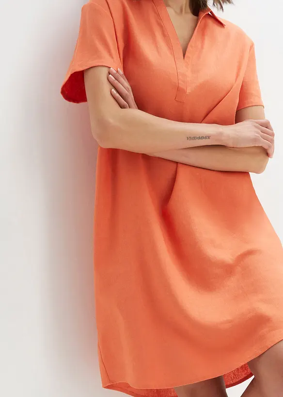 Abito tunica in misto lino leggero, bonprix