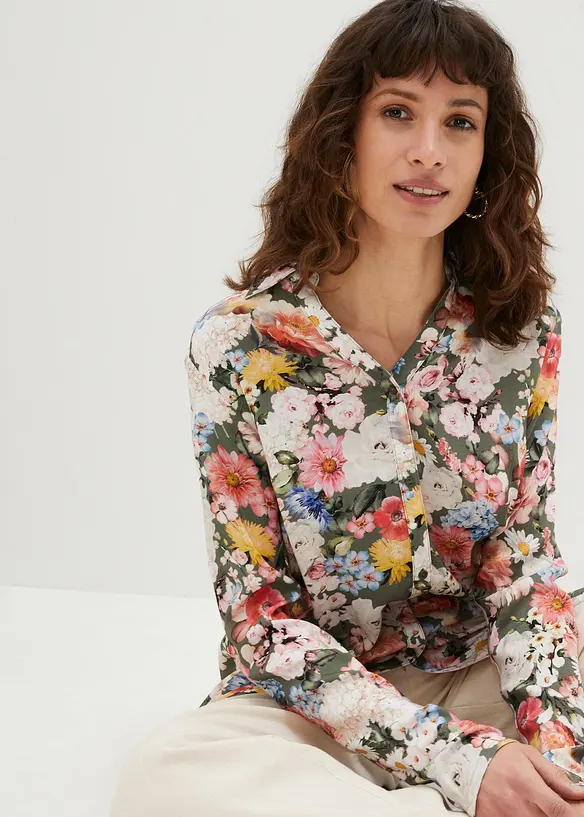 Camicia lunga in viscosa fluente, bonprix