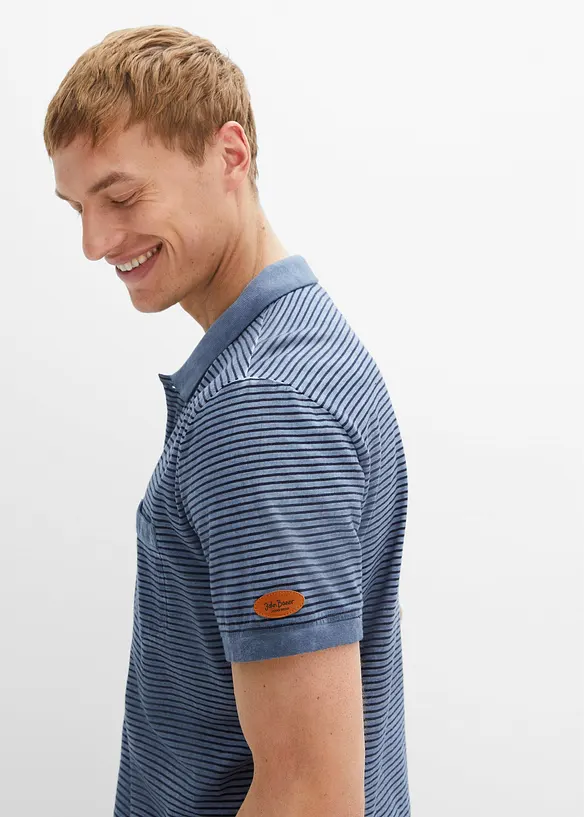 Polo a maniche corte in look lavato, bonprix