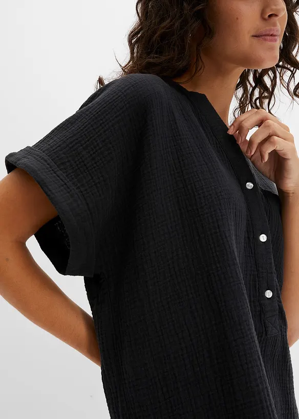 Blusa a maniche corte in mussola, bonprix