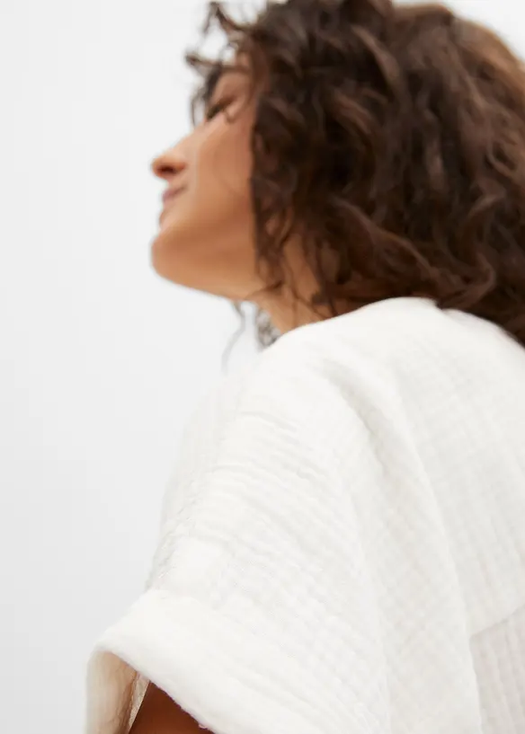 Blusa a maniche corte in mussola, bonprix