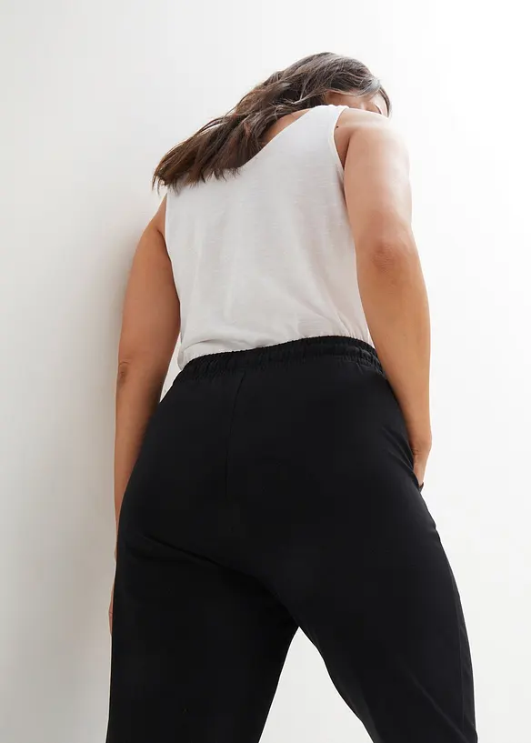Pantaloni in jersey di misto cotone elasticizzato, bonprix