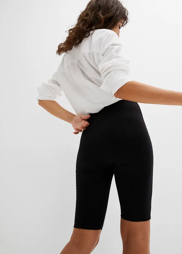 Pantaloncini in jersey a costine, vita alta, bonprix