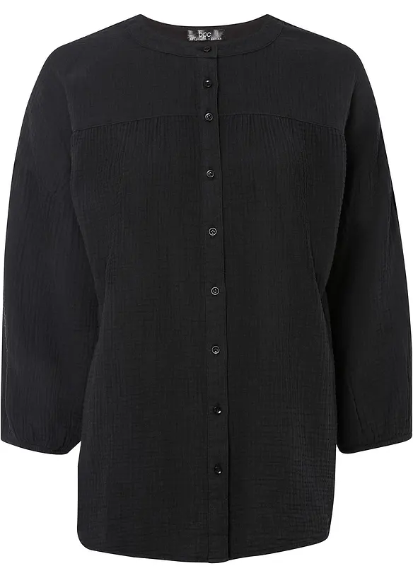 Blusa oversize in mussola di cotone, bonprix