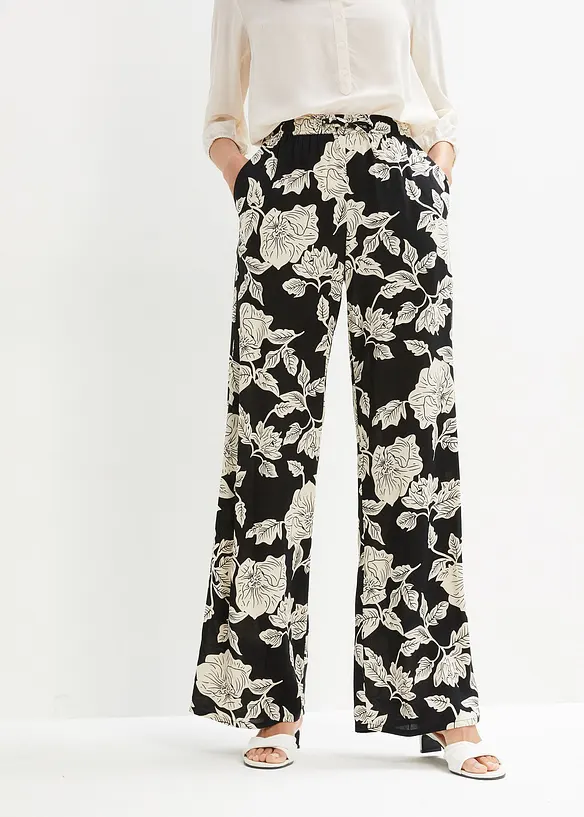 Pantaloni a palazzo in viscosa fluente, bonprix