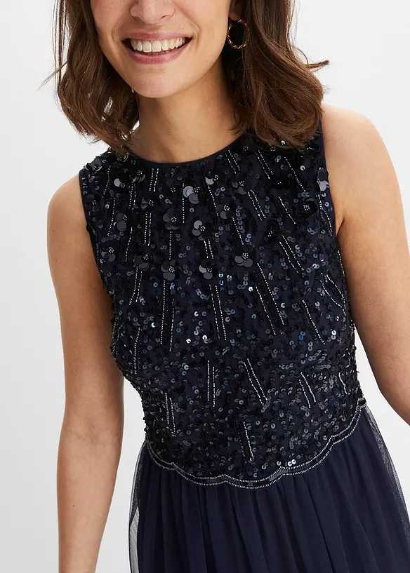 Abito lungo con paillettes, bonprix