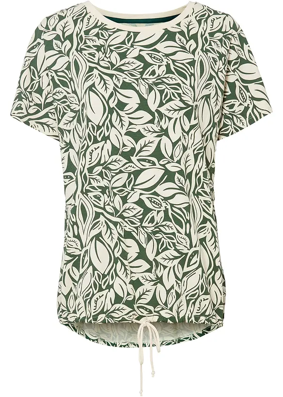Maglia con fondo asimmetrico e laccetto da annodare, bonprix