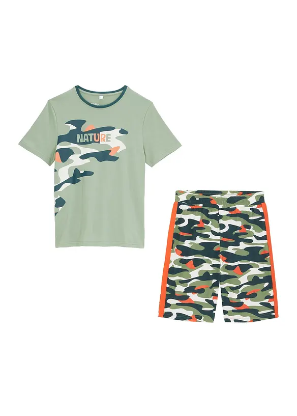 T-shirt e pantaloni corti in puro cotone (set 2 pezzi), bonprix