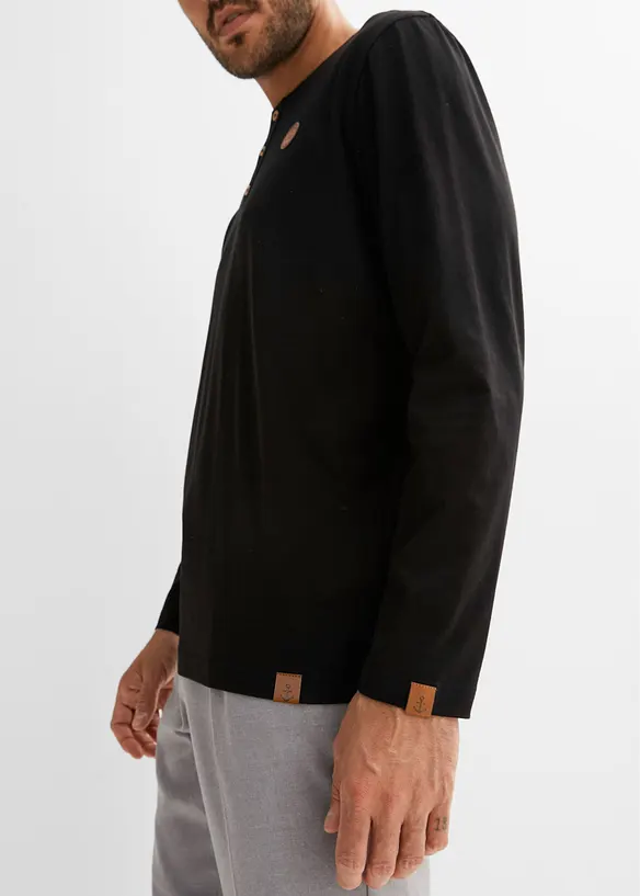 Maglia serafino a maniche lunghe (pacco da 2) in puro cotone biologico, bonprix