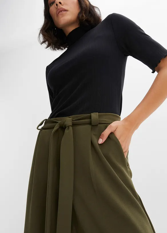 Pantaloni cropped in jersey crêpe, BODYFLIRT