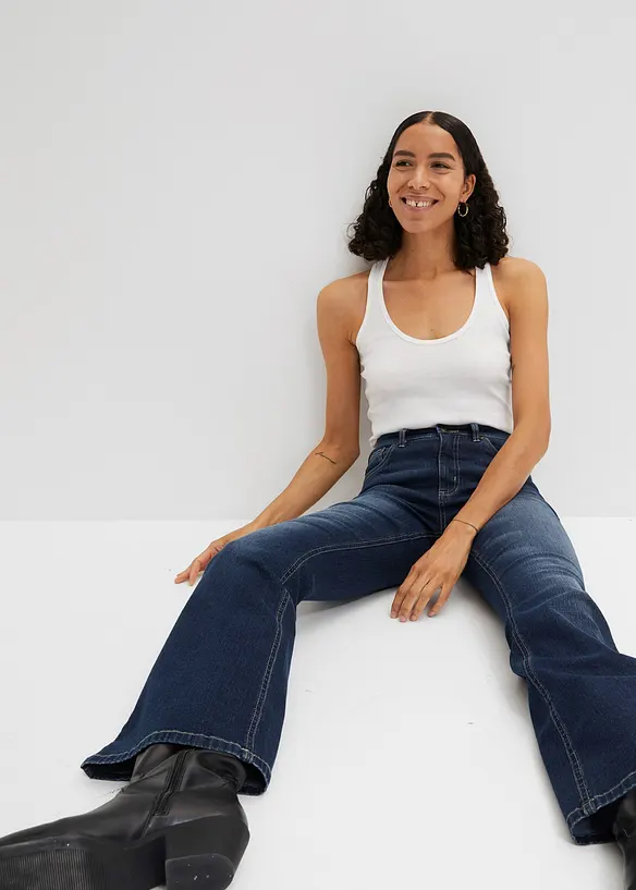 Jeans flared a vita alta, bonprix
