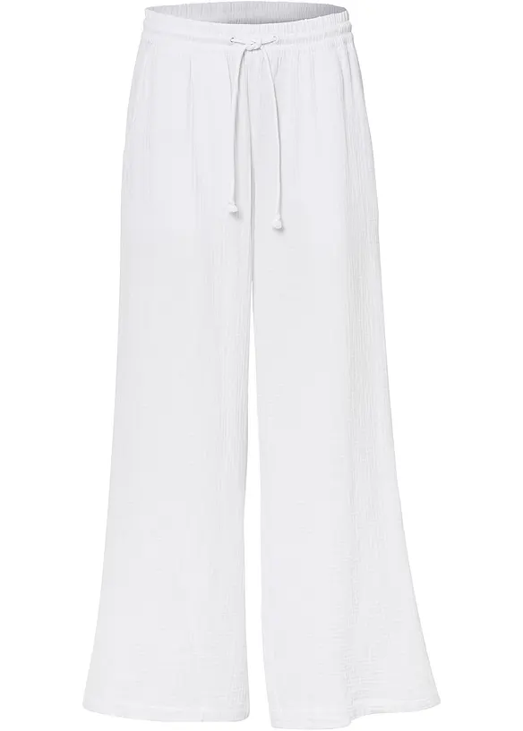 Pantaloni a palazzo in mussola, bonprix