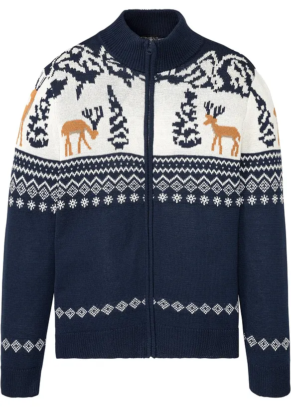 Cardigan norvegese con cotone, bonprix