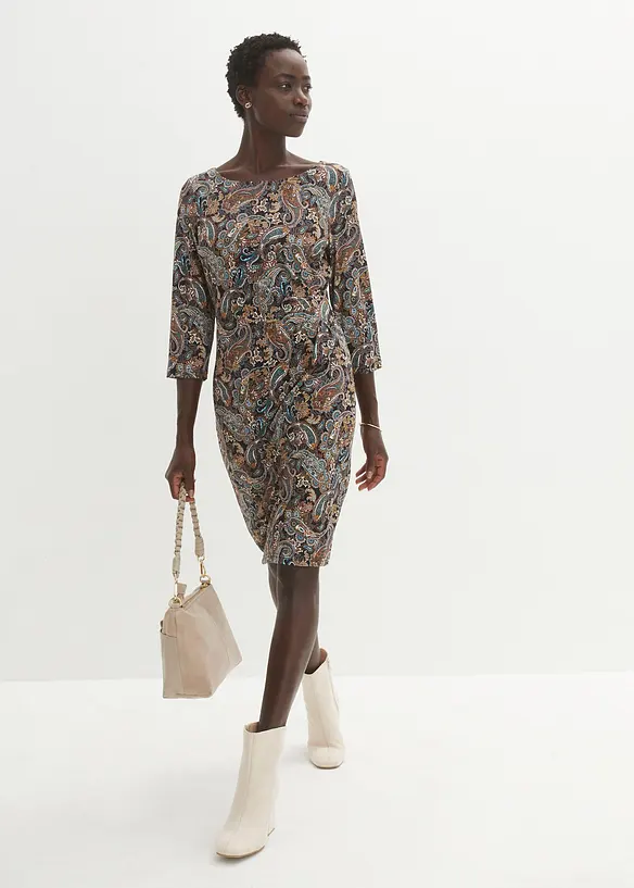 Abito in maglina con fantasia paisley, bonprix