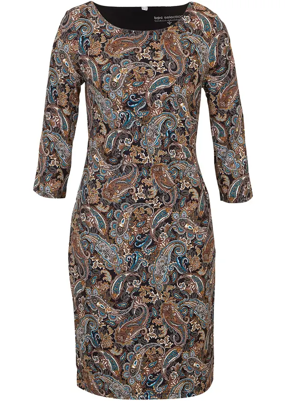 Abito in maglina con fantasia paisley, bonprix