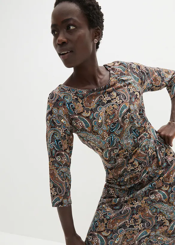 Abito in maglina con fantasia paisley, bonprix