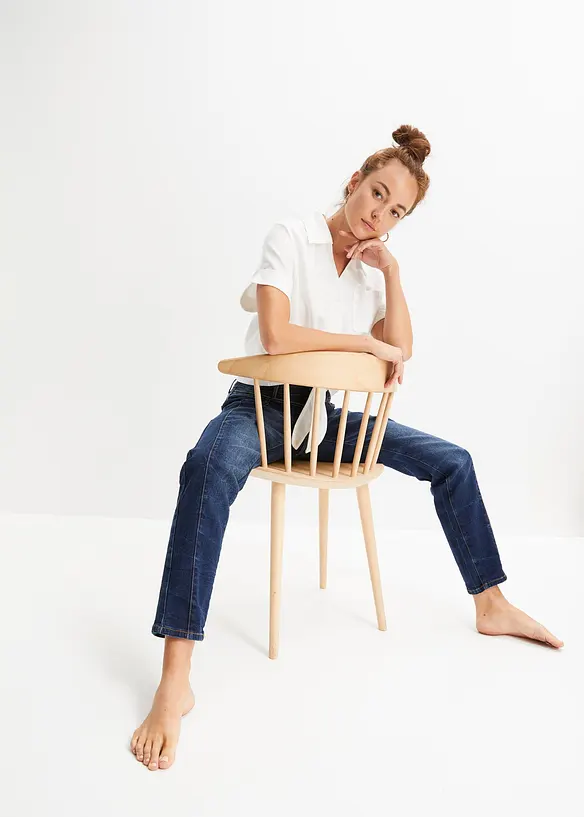 Jeans boyfriend elasticizzati, vita media, bonprix