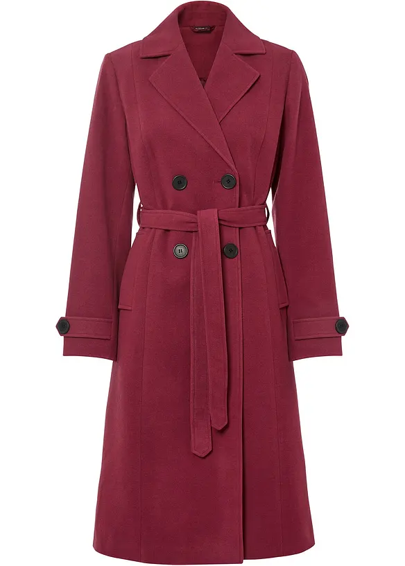 Trench invernale in simil lana, bonprix
