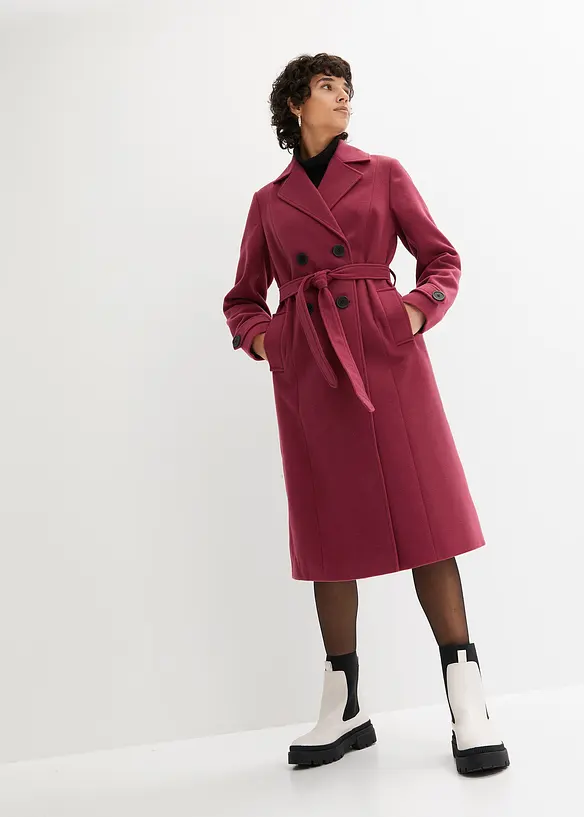 Trench invernale in simil lana, bonprix