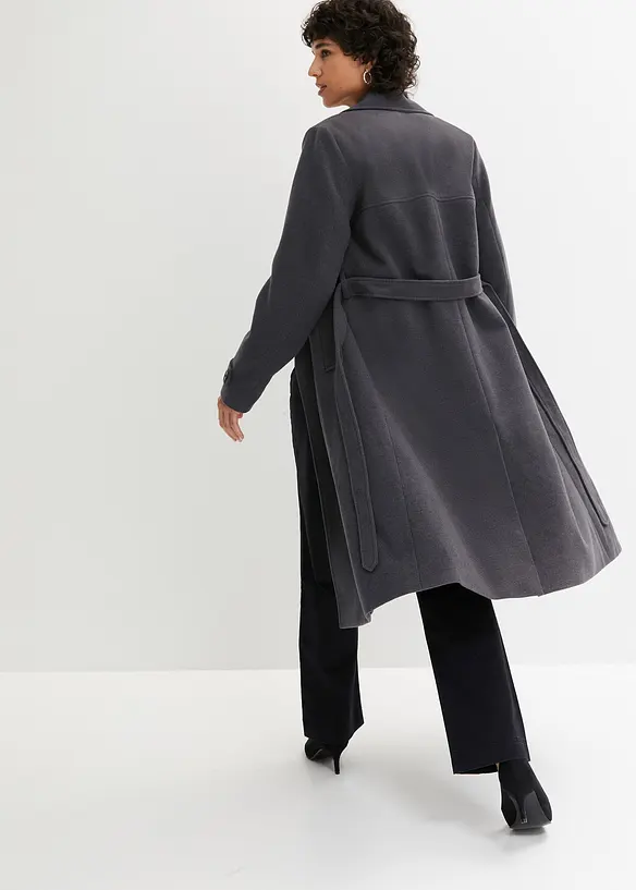 Trench invernale in simil lana, bonprix