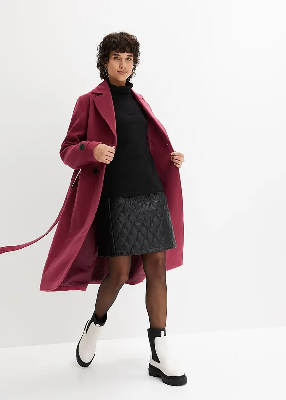 Trench invernale in simil lana, bonprix