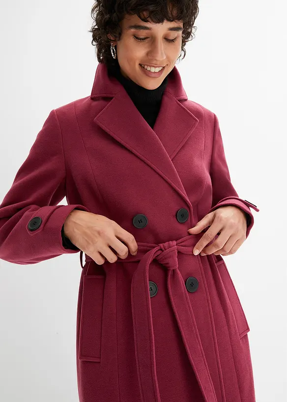 Trench invernale in simil lana, bonprix