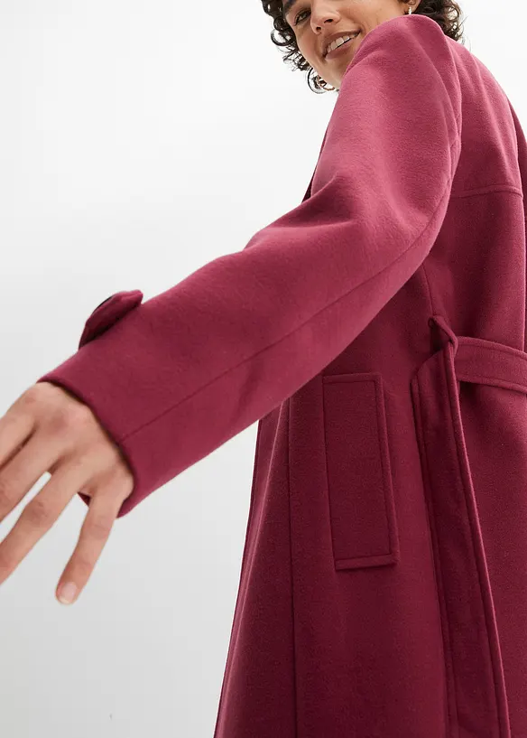 Trench invernale in simil lana, bonprix