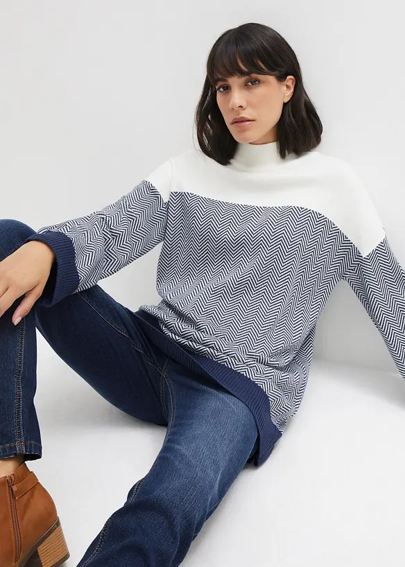 Maglione lungo casual, bonprix