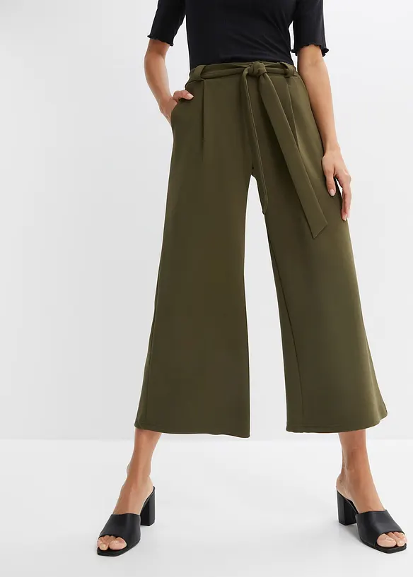 Pantaloni cropped in jersey crêpe, BODYFLIRT