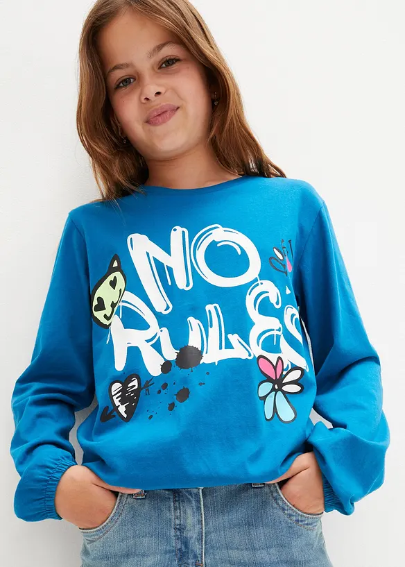 Maglia a maniche lunghe in puro cotone biologico, bonprix