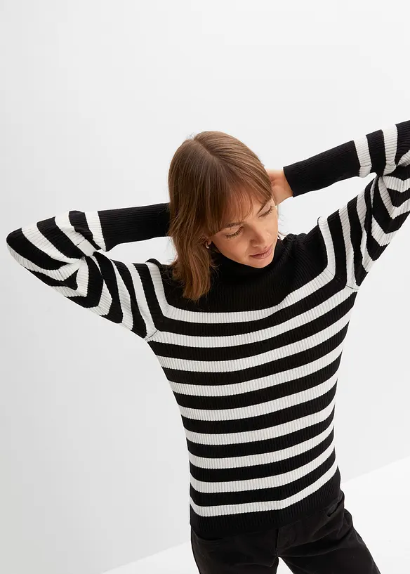 Maglione a collo alto in misto viscosa, bonprix