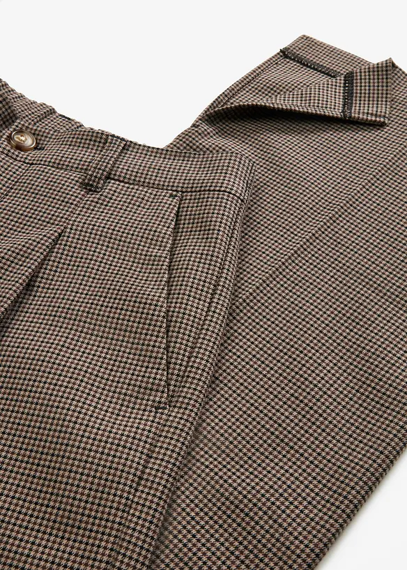 Pantaloni con pinces a quadri e catenina staccabile, bonprix