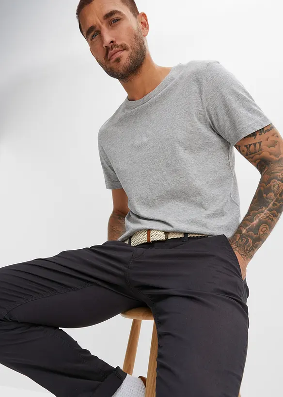 Pantaloni chino comodi in vita con cintura regular fit, straight, bonprix