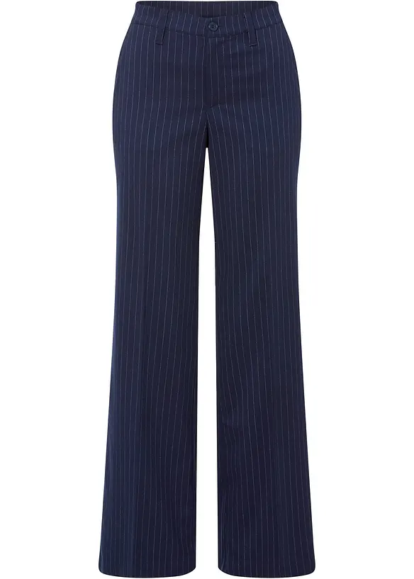 Pantaloni gessati con gambe larghe, bonprix