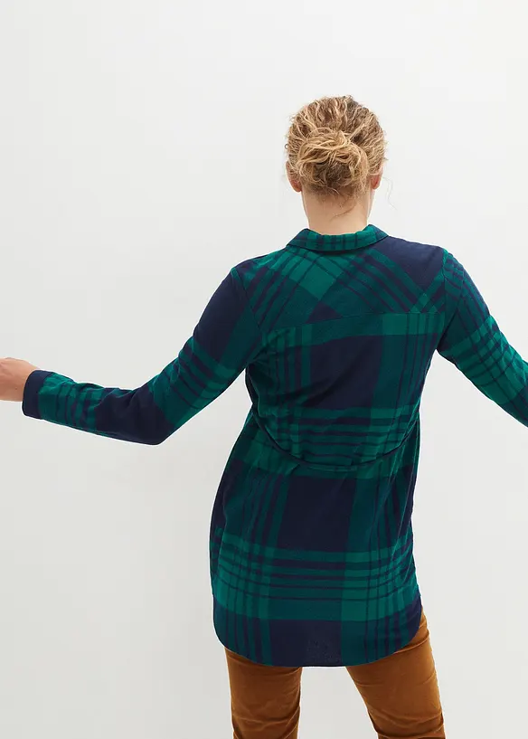 Camicia lunga pr&eacute;maman / da allattamento in flanella di cotone morbido, bonprix