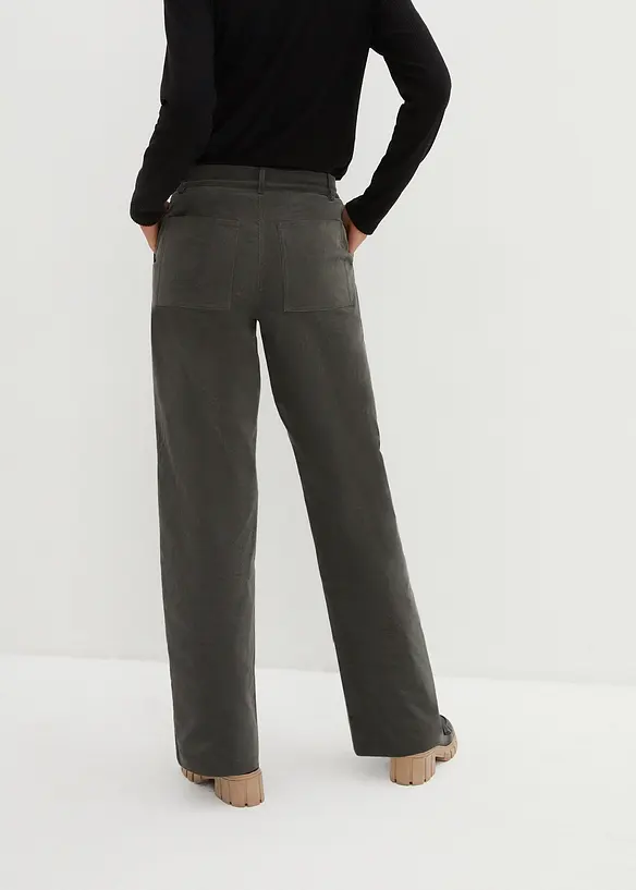 Pantaloni di velluto a coste in cotone biologico elasticizzato, bonprix
