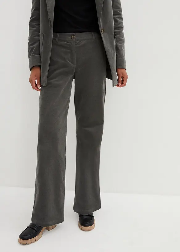 Pantaloni di velluto a coste in cotone biologico elasticizzato, bonprix