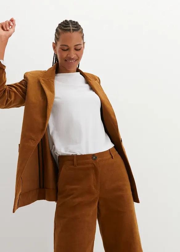 Pantaloni di velluto a coste in cotone biologico elasticizzato, bonprix