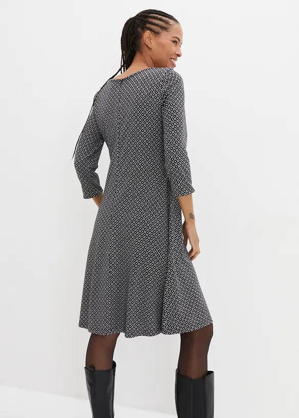 Abito in punto di Roma con fantasia jacquard in misto viscosa, bonprix