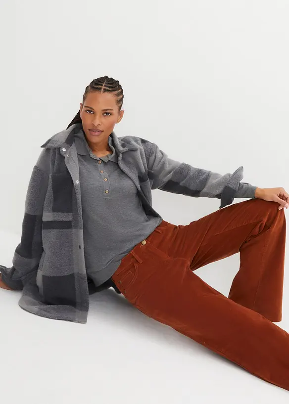 Pantaloni termici larghi in velluto, bpc bonprix collection