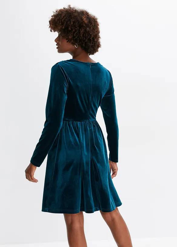 Abito di jersey in velluto lucido, bonprix