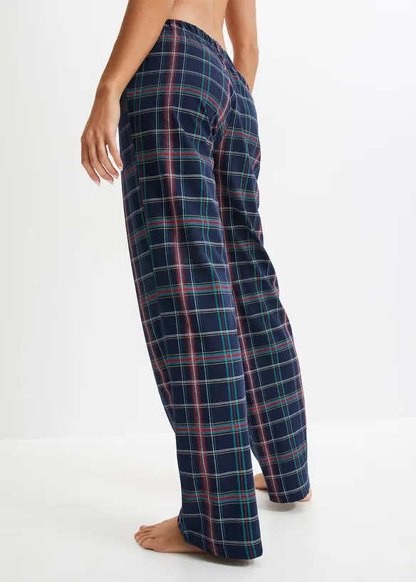 Pantaloni Pigiama Uomo In Flanella Di Cotone A Quadri – Con Tasche, Vita Elastica E Coulisse, Taglie S-XXL