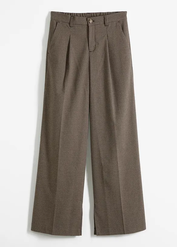 Pantaloni con pinces a quadri e catenina staccabile, bonprix
