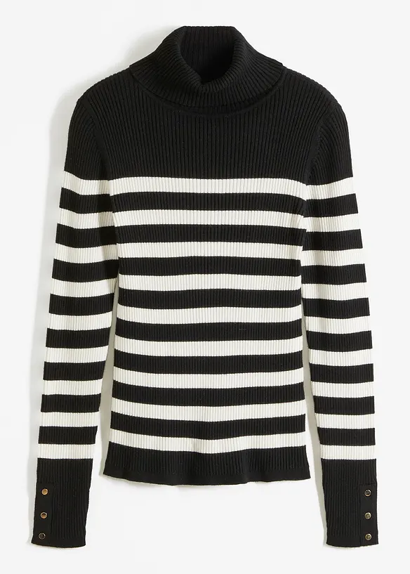 Maglione a collo alto in misto viscosa, bonprix