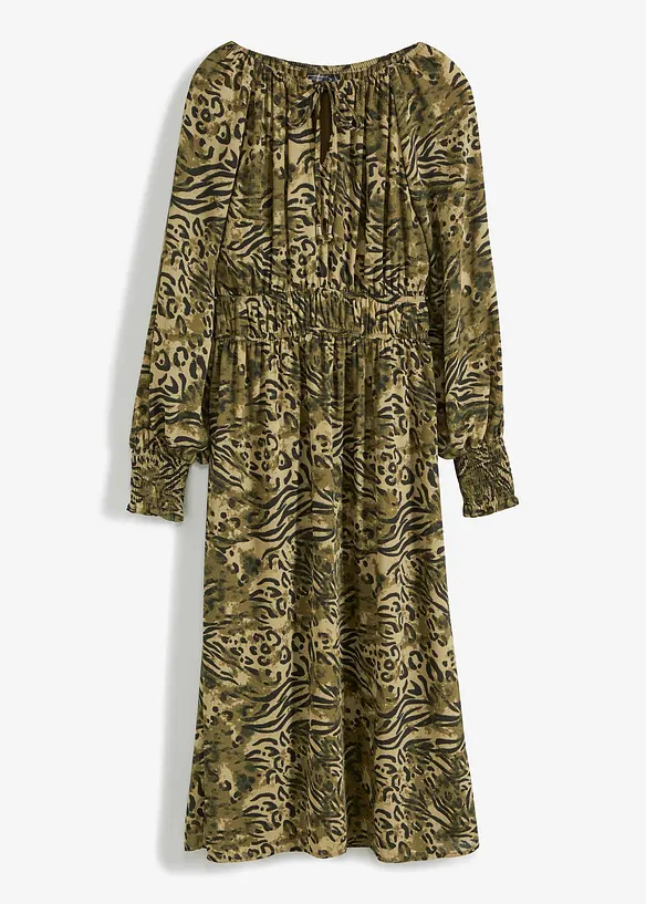 Abito midi in fantasia animalier, RAINBOW