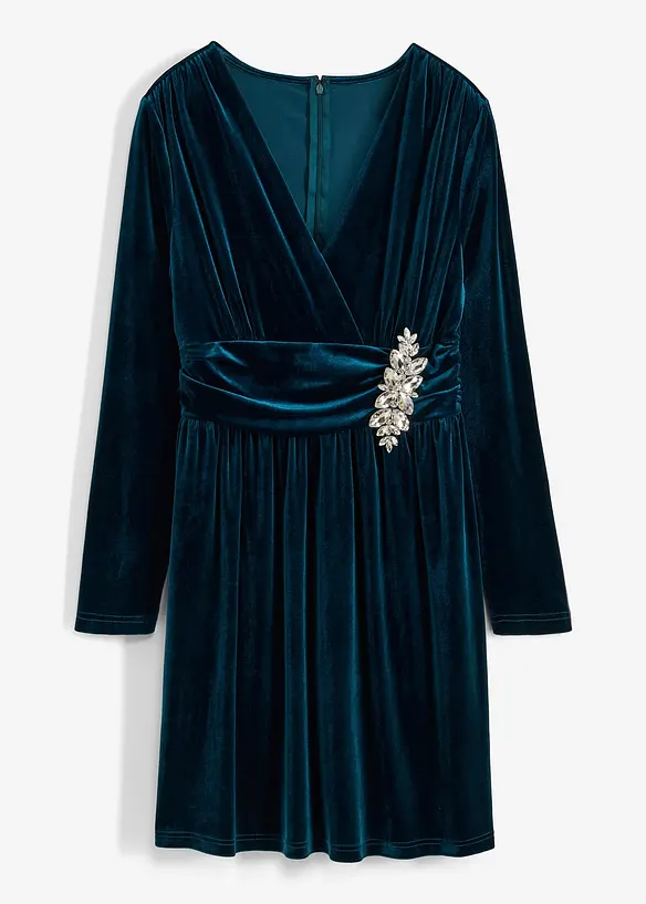 Abito di jersey in velluto lucido, bonprix