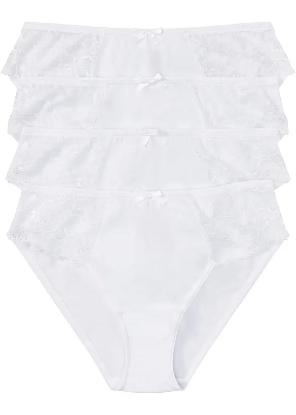 Slip con pizzo (pacco da 4), bonprix