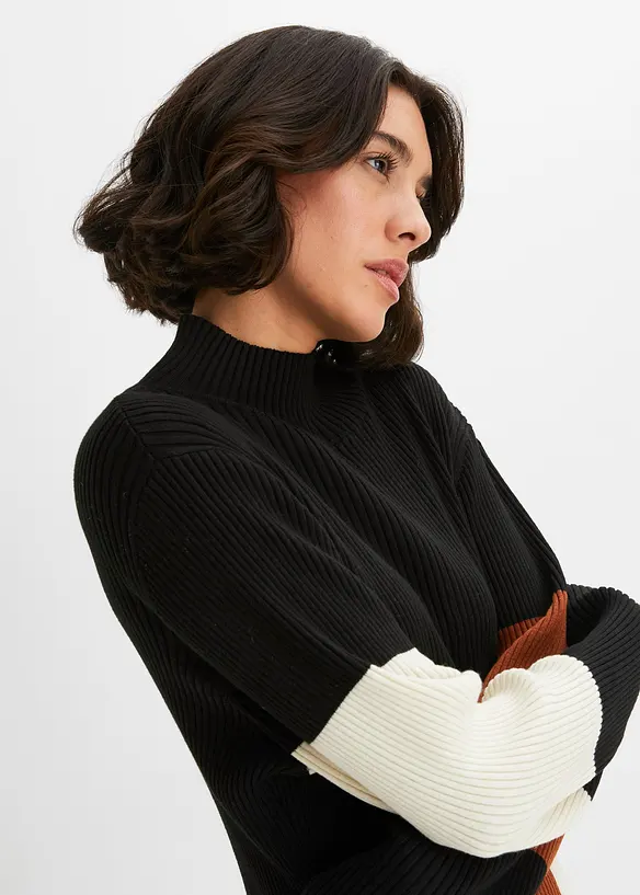 Abito in maglia fantasia, bonprix